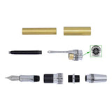 Chrome & Black Titanium New Majestic Fountain Pen Kit - Kits This is a premium quality fountain pen kit, perfect