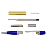 Chrome & Blue Cerra Pen Kit - Cierra (Formally Sierra Kits) The single tube design looks great and is easy to turn. new
