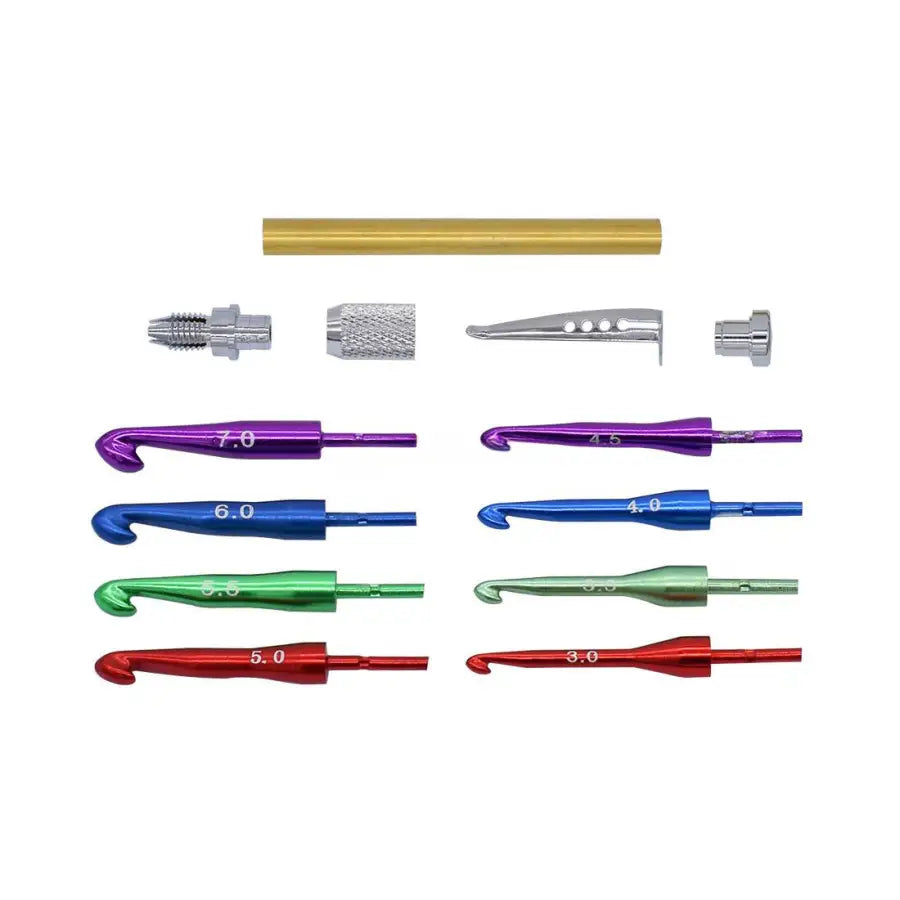 Chrome & Colour Crochet Hook Kit (Knurled) Project Fast shipping