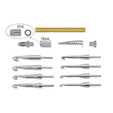 Chrome Crochet Hook Kit (Knurled) - Project Kits Upgrade style with knurling, you screw the into holder. new system