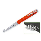 Chrome Crochet Hook Kit (Knurled) - Project Kits Upgrade style with knurling, you screw the into holder. new system