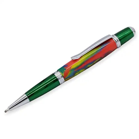 Chrome & Green Cerra Pen Kit - Cierra (Formally Sierra Kits) The single tube design looks great and is easy to turn.
