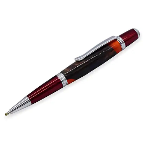 Chrome & Red Cerra Pen Kit - Cierra (Formally Sierra Kits) The single tube design looks great and is easy to turn. new