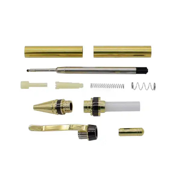Cigar Click Pen Kit - Gun Metal & Gold - Kits - This model is finished in plating 10mm drill bit pen kit bushings