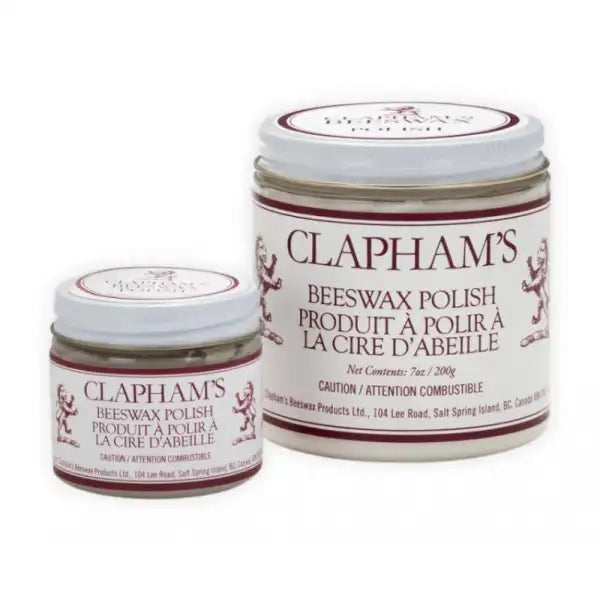 Clapham’s Beeswax Furniture Polish 50g - Finishing Waxes Made With Canadian, Organic Carnauba Wax & Deodourised Mineral