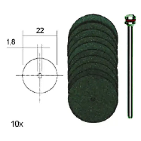 CORUNDUM CUTTING DISCS x 10 - Rotary Tool Bits part of the Proxxon range carried by Greenvill Crafts for turners,