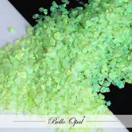 Crushed Opal 1.5mm to 160mesh (1g) - Lime Green - Sold in 1g packs. Bello (Lab Grown Synthetic Opal) - made with 80%