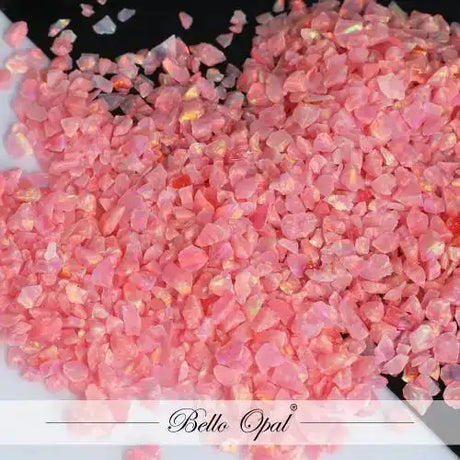 Crushed Opal 1.5mm to 160mesh (1g) - Salmon Pink - Sold in 1g packs. Bello (Lab Grown Synthetic Opal) - made with 80%