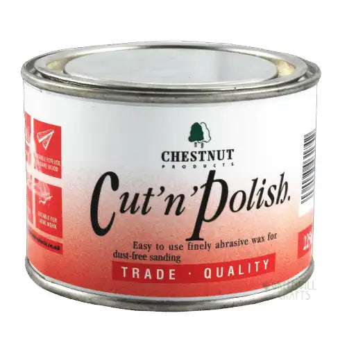 Cut n Polish - 225ml - Chestnut Products - Sanding Paste A mildly abrasive wax to prepare and polish sanding sealers.