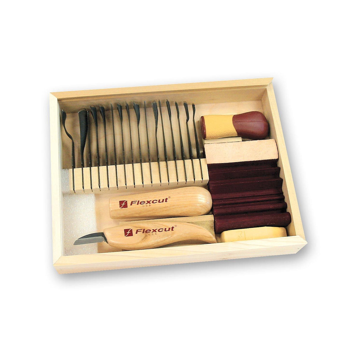 Flexcut 21 Piece Deluxe Starter Set SK108 - Carving Tools is our most complete carving set all in one box.