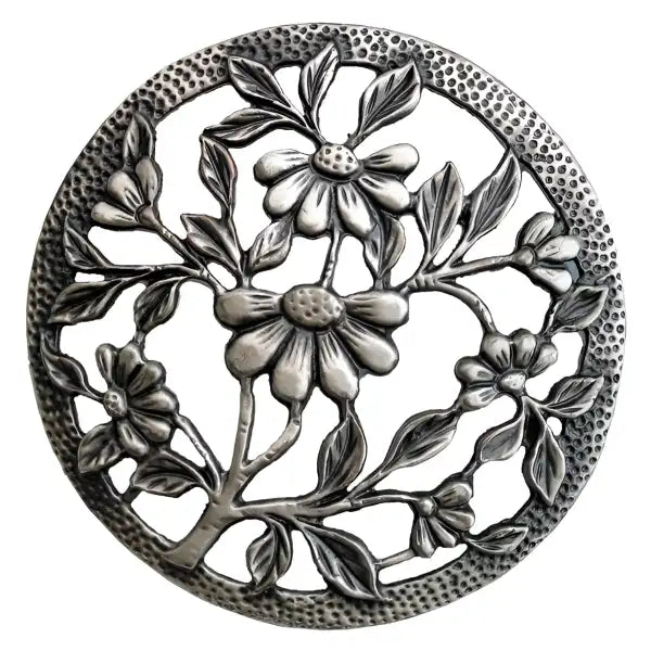 Daisies - Decorative Pewter Lid (Potpourri) - The daisy design perforated pewter lids are often used on wood turned