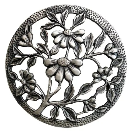 Daisies - Decorative Pewter Lid (Potpourri) - The daisy design perforated pewter lids are often used on wood turned