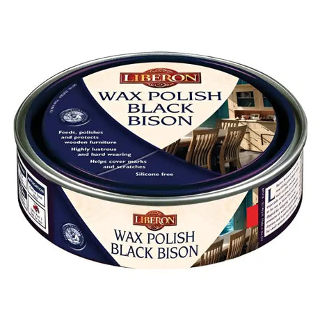Dark Oak Wax Polish Black Bison Paste 150ml - Liberon - Finishing Waxes Ideal for nourishing and protecting all types