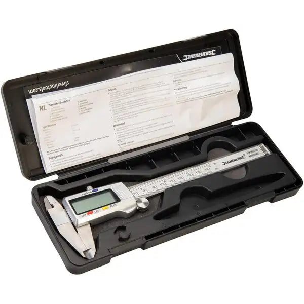 Digital Vernier Caliper 150mm - Tools Silverline - Lightweight hardened stainless steel composite caliper. 4-function