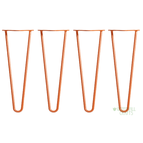 Orange Hairpin Table Legs - 14’’ / 35cm - Table Legs - Fast shipping