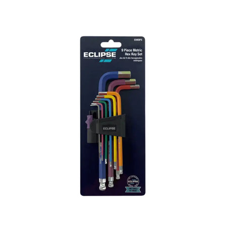 Eclipse Professional Tools 9 piece Colour Coded Metric Hex Key Set - Fast shipping