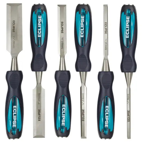 Eclipse Through Tang 6 Piece Chisel Set (1/4’’ 3/8’’ 1/2’’ 3/4’’ 1’’ 1 1/4’’) - Chisels professional tools combine