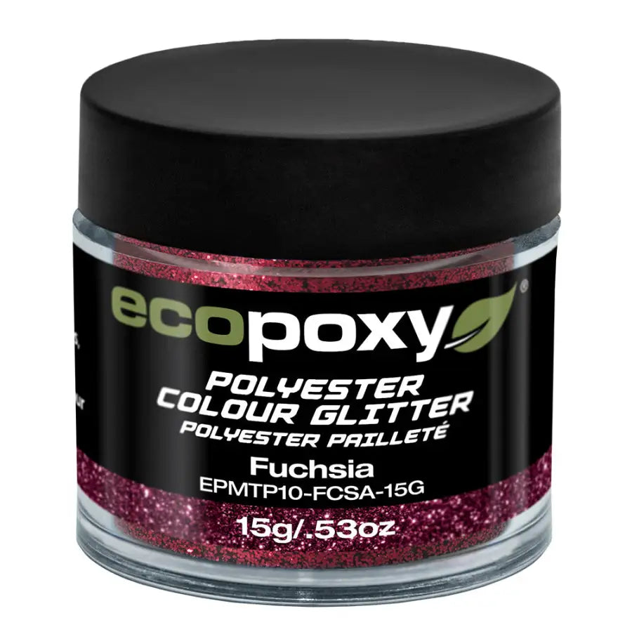 Ecopoxy 22g Polyester Colour Glitter - Fuchsia - Epoxy Resin Pigments - Fast shipping
