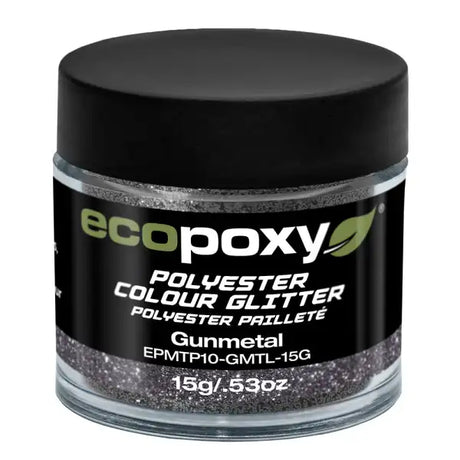 Ecopoxy 22g Polyester Colour Glitter - Gunmetal - Epoxy Resin Pigments Glitters are precisely cut from premium