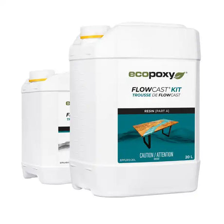 EcoPoxy FlowCast Epoxy Resin Kit - 30 Litres - The Premium Woodworker’s for Thick Pours. Ideal Pours – ½” to 1 per