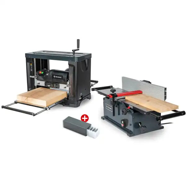 EXMAC SET A200 + D330 + HW Carbide reversible cutters - Thicknesser Planer The perfect combination for compact