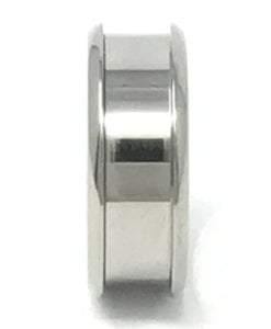 Titanium ring core with bevelled edge & screw fitment (9mm - 6mm groove) Greenvill Crafts