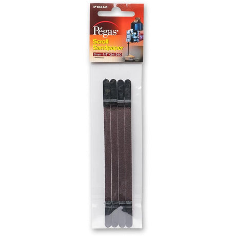 PEGAS SCROLL SAND-PAPERS 6MM X 240G PK/4 - Scroll Saw Blades Cutting the piece on scroll saw is only half battle.