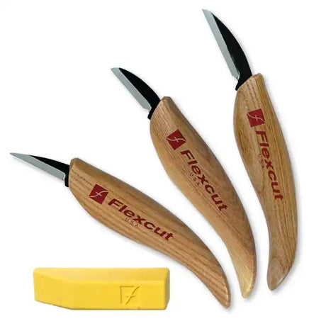 Flexcut 3 Knife Starter Carving Set (KN500) - Tools Get started with wood carving like a pro these premium knives