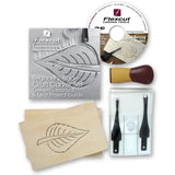 Flexcut Beginner’s 2 Blade Craft Carving Set - SK111 - Tools ABS Palm Handle with blades in a safe pouch Basswood