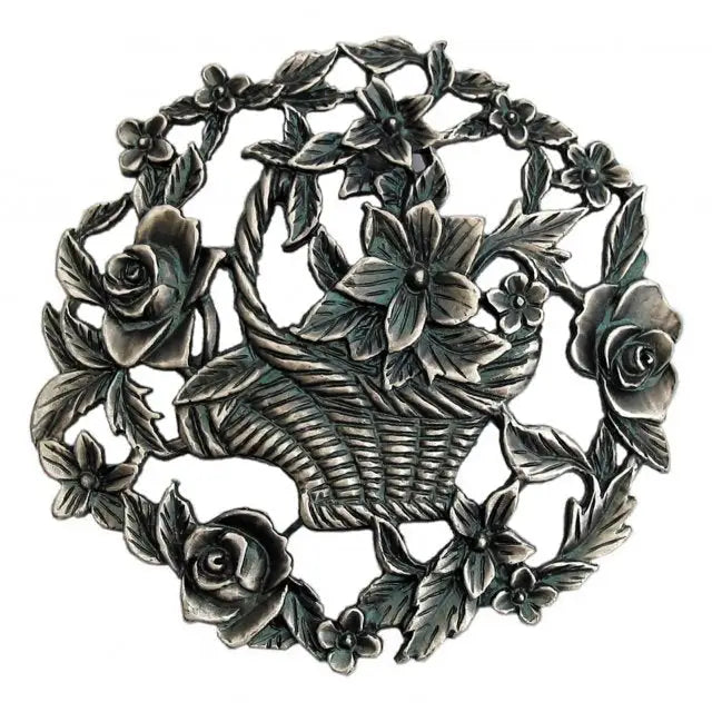 Flower Basket - Decorative Pewter Lid (Potpourri) - Fast shipping
