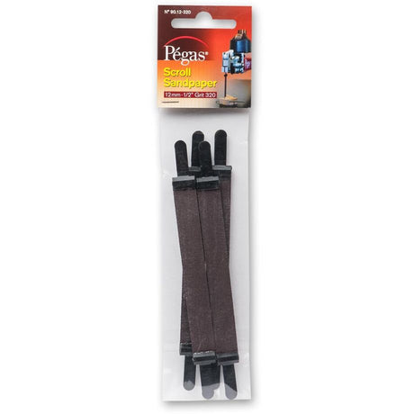 PEGAS SCROLL SAND-PAPERS 12MM X 320G PK/4 - Scroll Saw Blades Cutting the piece on scroll saw is only half battle.