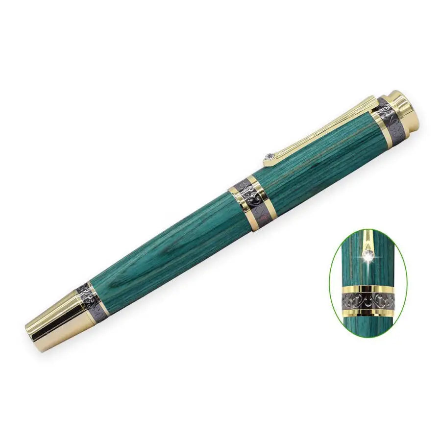 Gold & Black Titanium New Majestic Fountain Pen Kit - Fast shipping