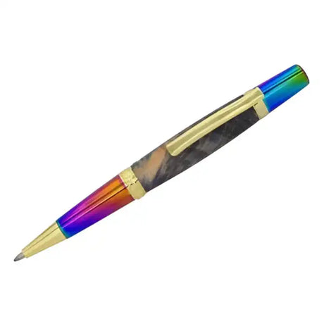 Gold & Multicolour Elegant Beauty Cerra Pen Kit - Turning Kits + Multi Color The + has a coloured section of the pen