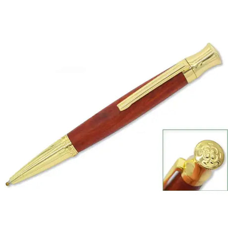 Gold Samsara Twist Pen Kit - Kits Requires a 9.5mm drill bit and Bushing The pen kit is quality single barrel design