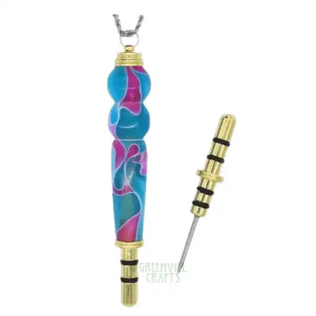 Gold Seam Ripper Necklace Kit - Rippers with chrome necklace plating.