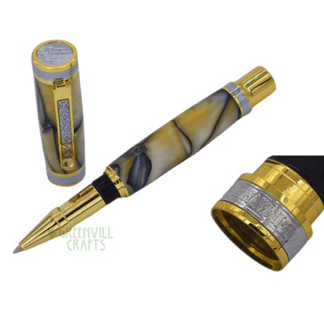 Hawaiian Love Fountain Pen Kits - Gold & Chrome - Turning - Fast shipping