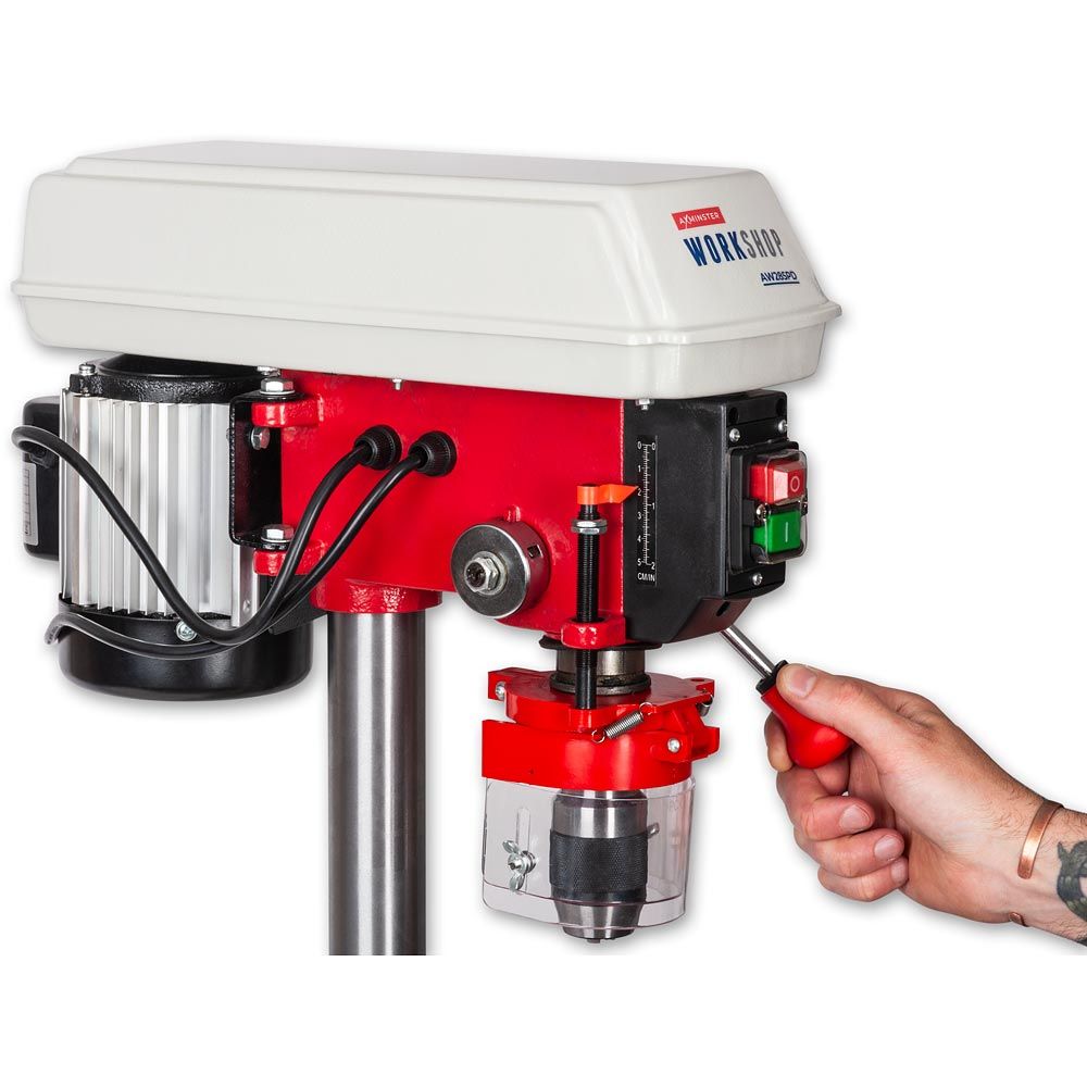 Axminster Workshop AW285PD Bench Pillar Drill - Drills Sturdy cast iron construction, spindle runs in high quality