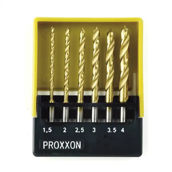 HSS TWIST DRILL SET WITH CENTRING PIN - A of high speed steel drills fitted, giving accurate, wander-free starts