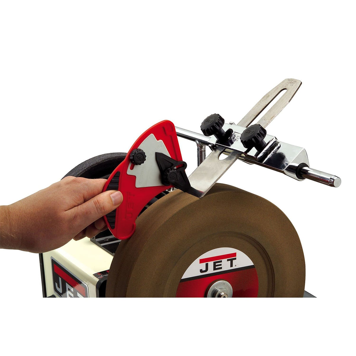 JET JSSG-10 wet sharpener, in use