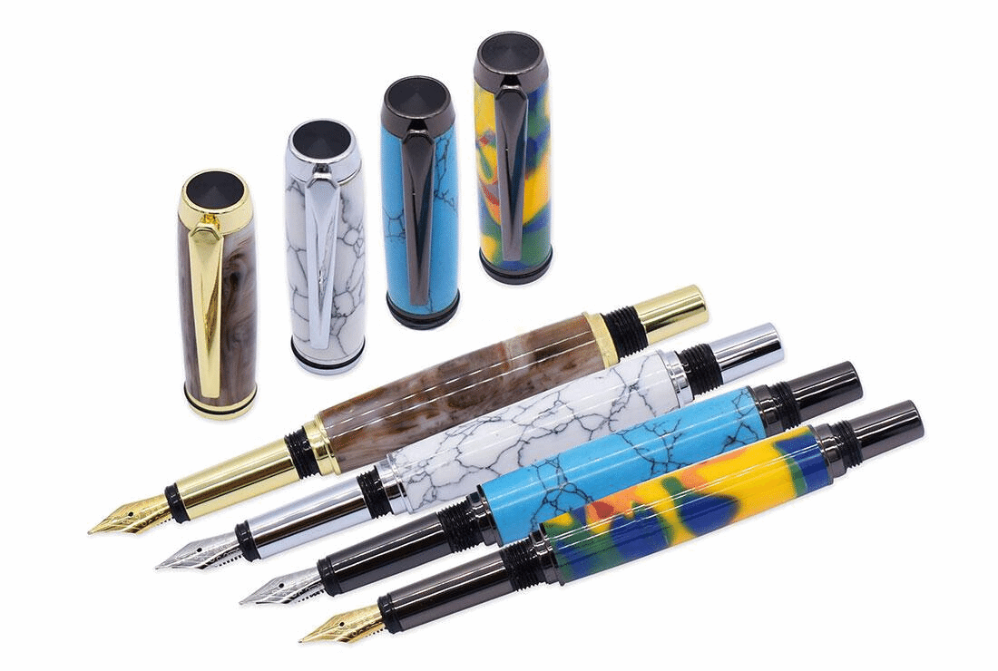 Gun Metal Jr Gentleman Fountain Pen Kit (upgraded version)  This is the upgraded version of the Jr Gentleman (Jr Gent) Fountain pen kit in Gun Metal plating with a gold nib