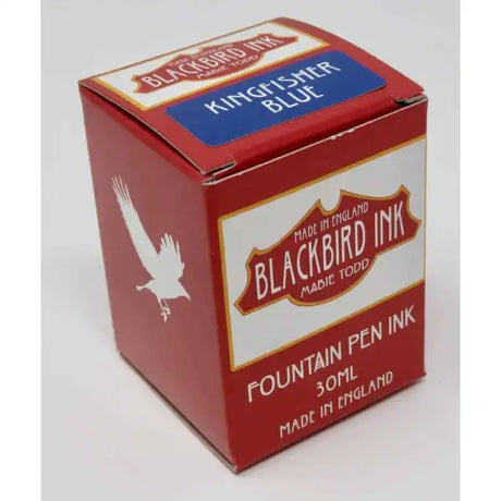Kingfisher Blue Fountain Pen Ink - Blackbird - A premium quality blue fountain pen ink from the home of Mabie Todd.