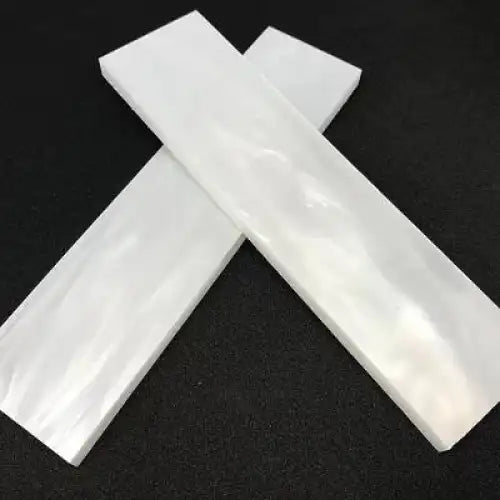 Kirinite Wedding White Pearl Knife Scales - Set of 2 - 6mm - Great for making handmade knives etc also great small