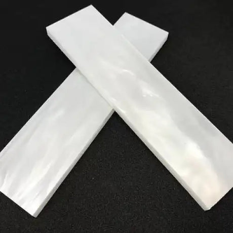 Kirinite Wedding White Pearl Knife Scales - Set of 2 - 6mm - Great for making handmade knives etc also great small