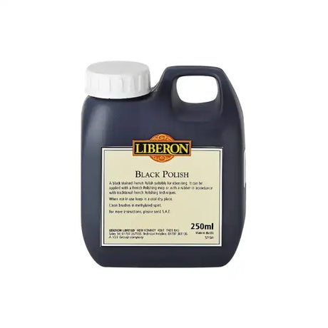 Liberon Black Polish - 250ml - Finishing Products is a black stained French polish that suitable for ebonising.