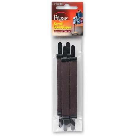 PEGAS SCROLL SAND-PAPERS 12MM X 240G PK/4 - Scroll Saw Blades Cutting the piece on scroll saw is only half battle.