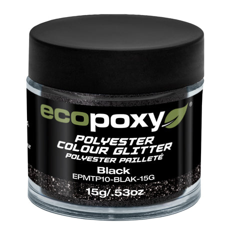 Ecopoxy 22g Polyester Colour Glitter - Black
