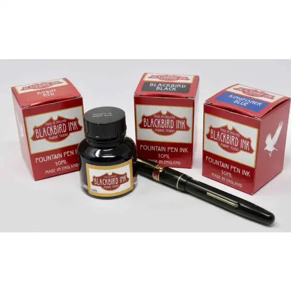 Magpie Blue / Black Fountain Pen Ink - pen ink is a premium quality blue / fountain from the home of Mabie Todd. Todd