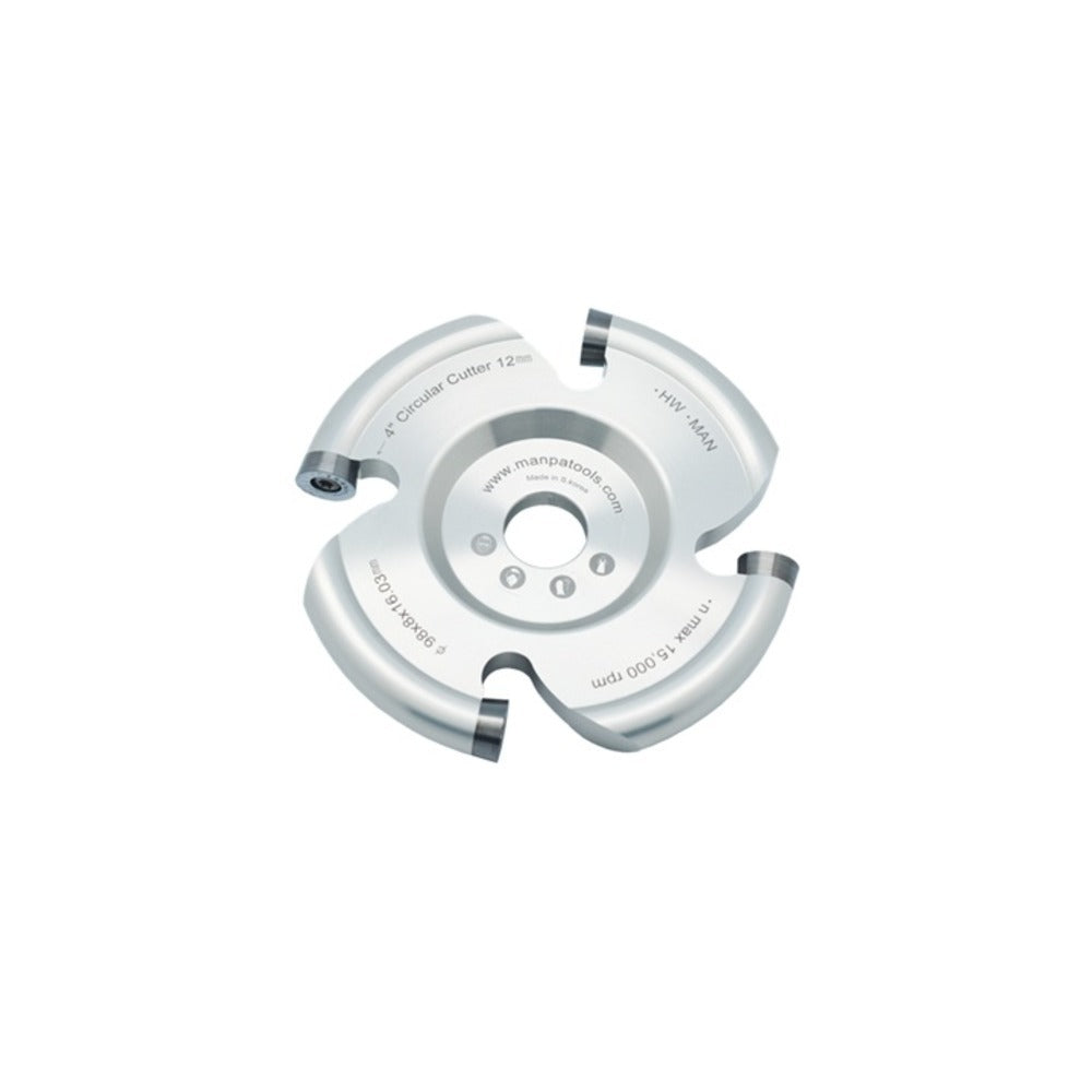 Manpa Power Carving 4’’ Circular Cutter 12mm (M14) - The 4 (MP21-4-12) is a with sharp, strong 12 mm round carbide