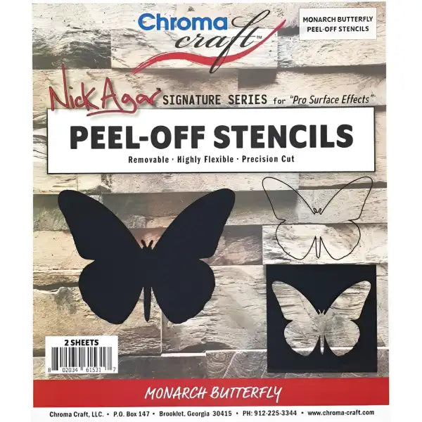 Monarch Butterfly Peel-Off Stencil Set - Stencils Nick Agar has used stencils and made his own for many years creating