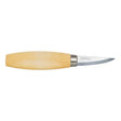 Mora Carving Knife 120C 49mm Carbon - With a barrel-shaped oiled Scandinavian birch wood handle and an approximately